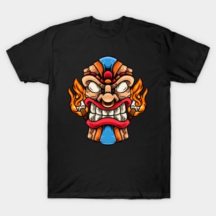 Tiki Mask And Fire T-Shirt